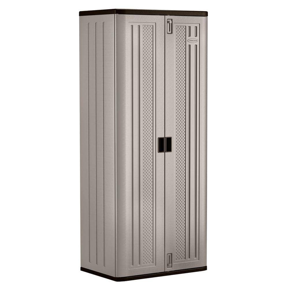 Plastic Freestanding Garage Cabinet in Platinum (30 In. W X 72 In. H X 20 In. D)