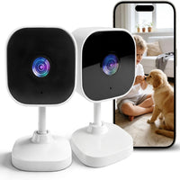 2K Cameras for Home Security Dual-Band 5G/2.4Ghz Wifi Indoor Camera Baby Monitor & Pet Camera for Dog Cat Elder AI Motion Detect 2-Way Audio Night Vision 24/7 Local Recording SD Cloud Storage 2 Pack