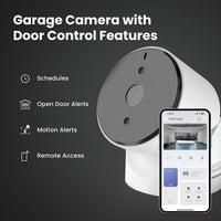 Smart Garage Door Camera, 2-Way Audio, Live Streaming, Human Motion Detection, 24/7 Recording, Infrared Night Vision, Remote Closure & Alerts, Alexa/Google Asst Compatible, Cam/Gar/Wifi