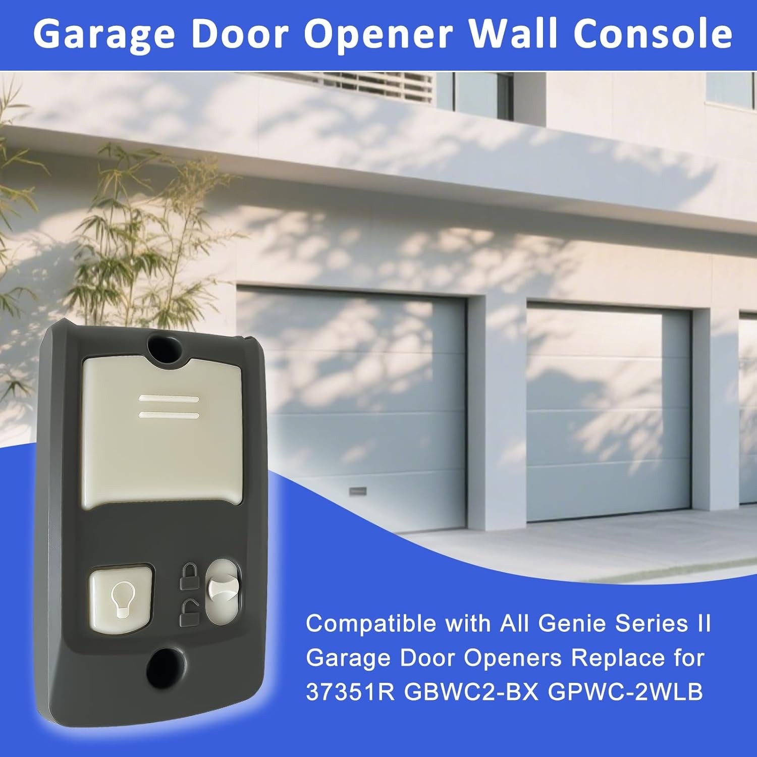 Garage Door Opener Wall Console Compatible with All Genie Series II Garage Openers - Model GBWCSL2-BX for Genie Wall Mount Garage Door Opener with Sure-Lock and Vacation Lock 1 PCS