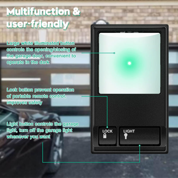 Garage Door Opener Control Panel, Multi-Function Wall Keypad Button Replacement for 78LM, Wired