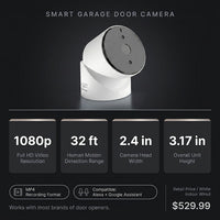 Smart Garage Door Camera, 2-Way Audio, Live Streaming, Human Motion Detection, 24/7 Recording, Infrared Night Vision, Remote Closure & Alerts, Alexa/Google Asst Compatible, Cam/Gar/Wifi — Results & Stats