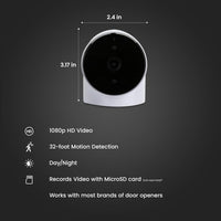 Smart Garage Door Camera, 2-Way Audio, Live Streaming, Human Motion Detection, 24/7 Recording, Infrared Night Vision, Remote Closure & Alerts, Alexa/Google Asst Compatible, Cam/Gar/Wifi