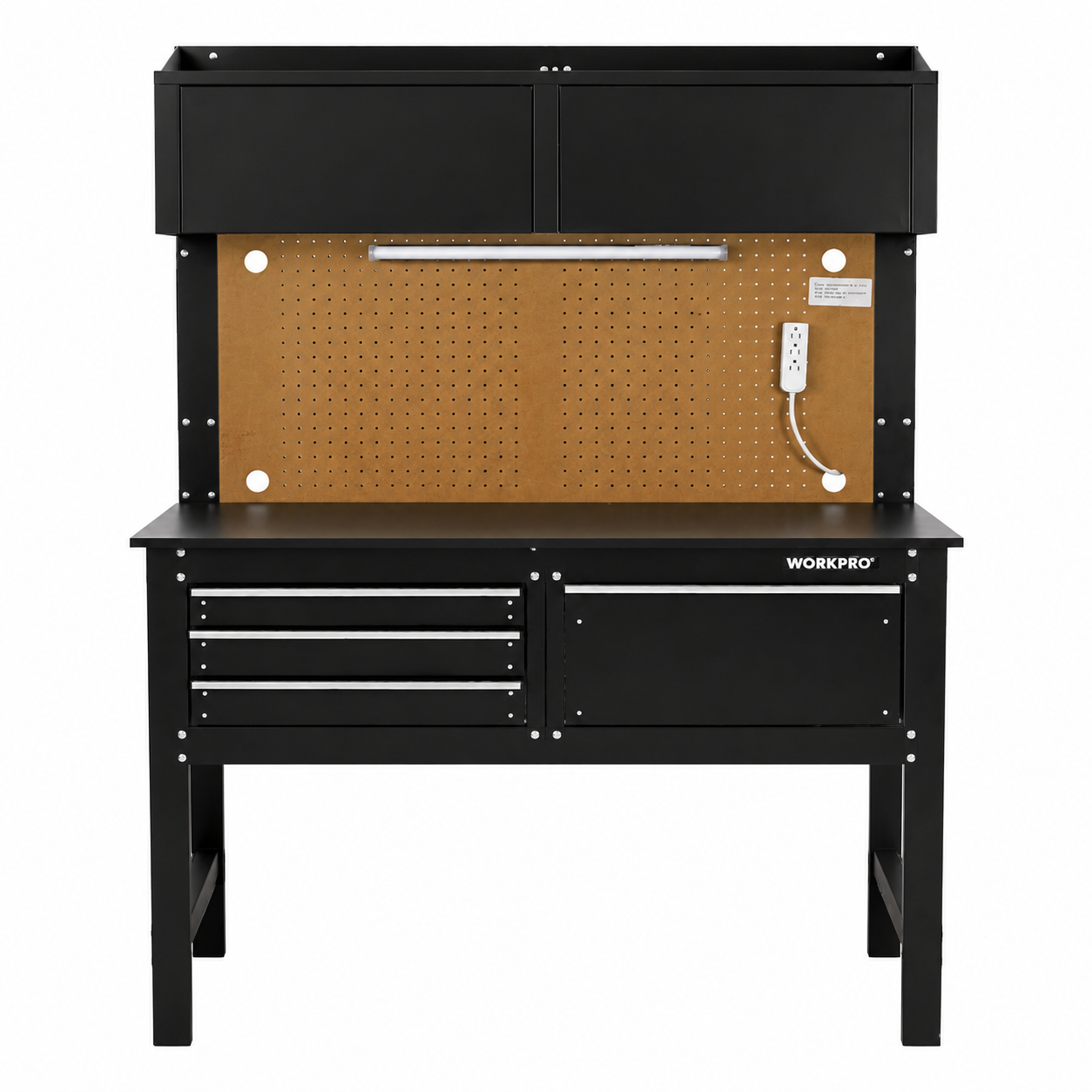 WORKPRO 2-in-1 48-Inch Workbench and Cabinet Combo with Work Light