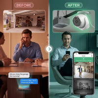 Garage Security Camera Built for Remote Monitoring, 2-Way Audio, Human Motion Detection, 24/7 Recording — Before & After
