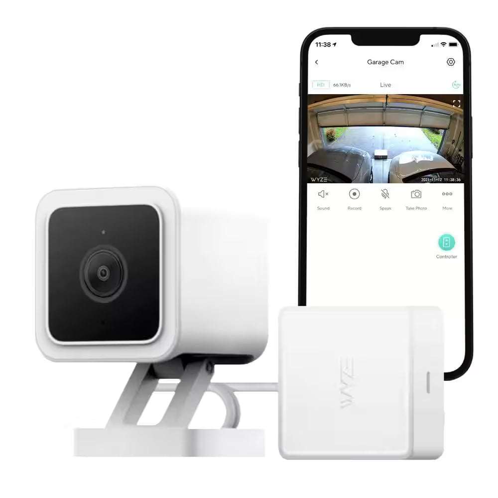 Wired Garage Door Controller Home Security Camera (Starter Bundle)
