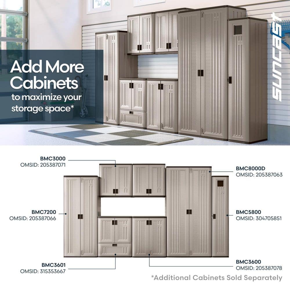 Plastic Freestanding Garage Cabinet in Platinum (30 In. W X 72 In. H X 20 In. D)