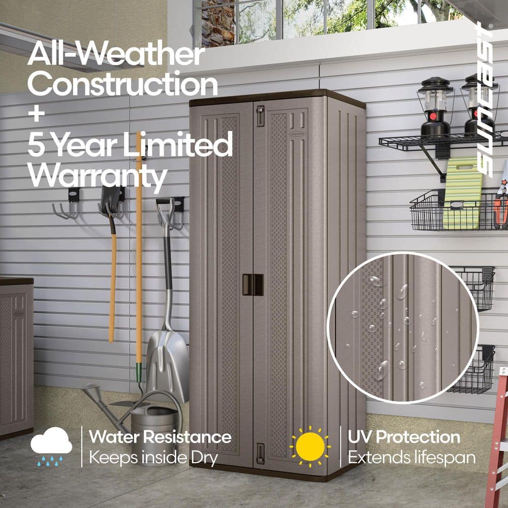 Plastic Freestanding Garage Cabinet in Platinum (30 In. W X 72 In. H X 20 In. D)
