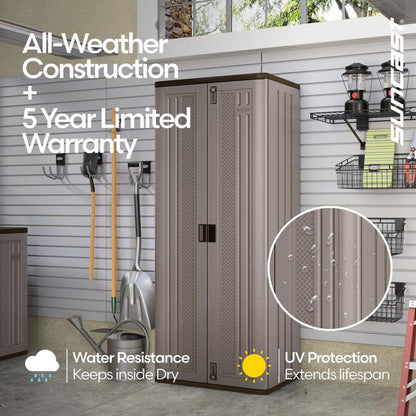 Plastic Freestanding Garage Cabinet in Platinum (30 In. W X 72 In. H X 20 In. D)