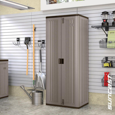 Suncast BMC7200 Freestanding Garage Cabinet — 72" Tall, 3 Adjustable Shelves, Lockable